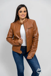 Women's Whiskey Dyed Leather Jacket, Stylish Women's Leather Jacket in Whiskey Dye