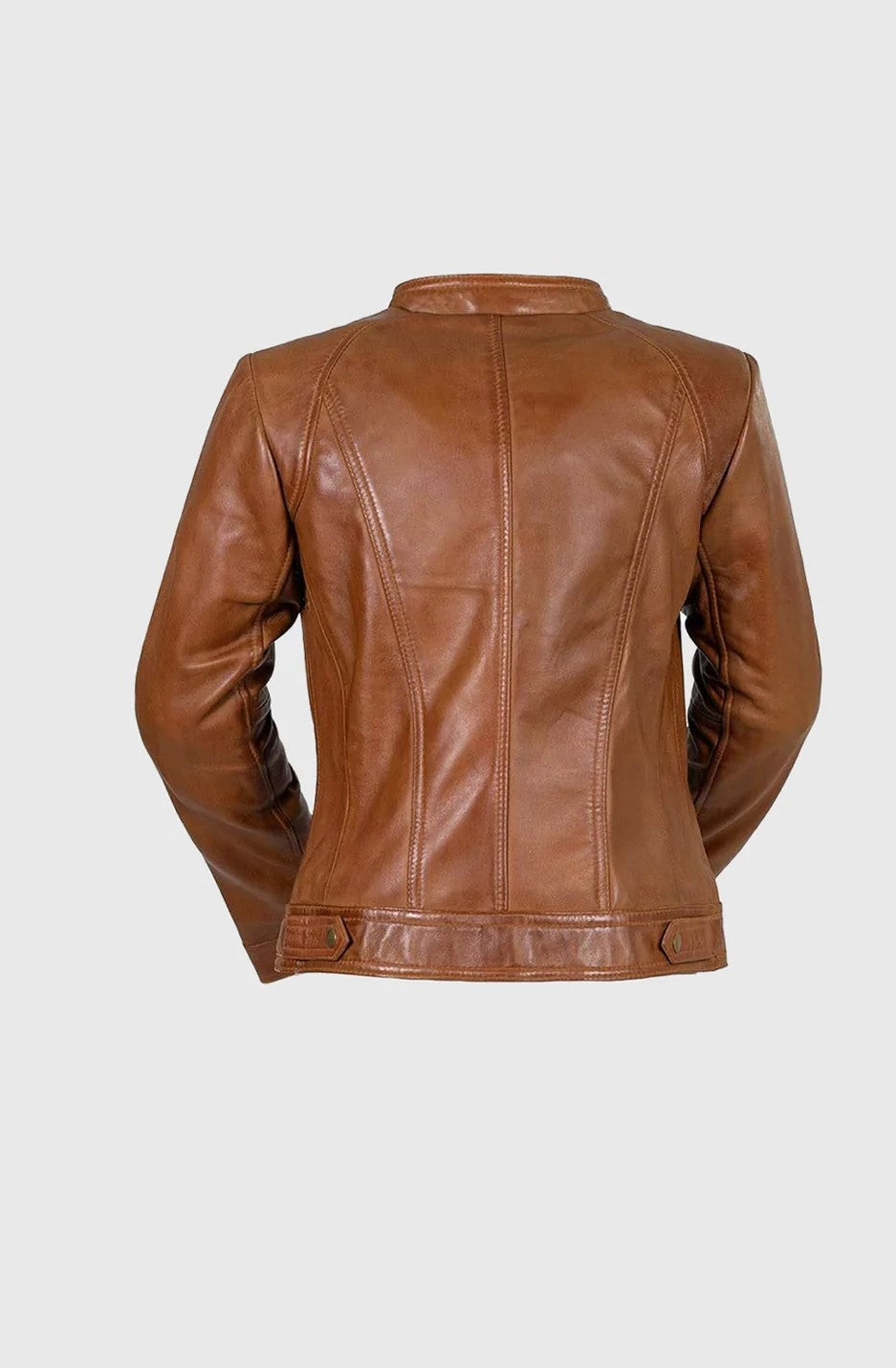Women's Whiskey Dyed Leather Jacket, Stylish Women's Leather Jacket in Whiskey Dye - Image 8