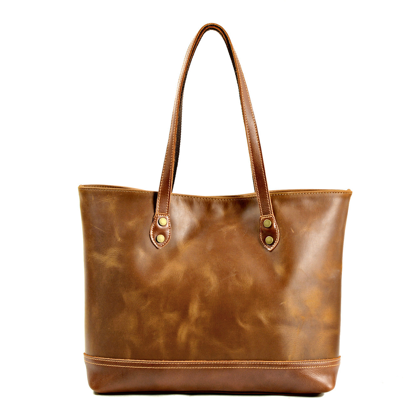 Fashionable Retro Real Leather Tote Handbag for Women