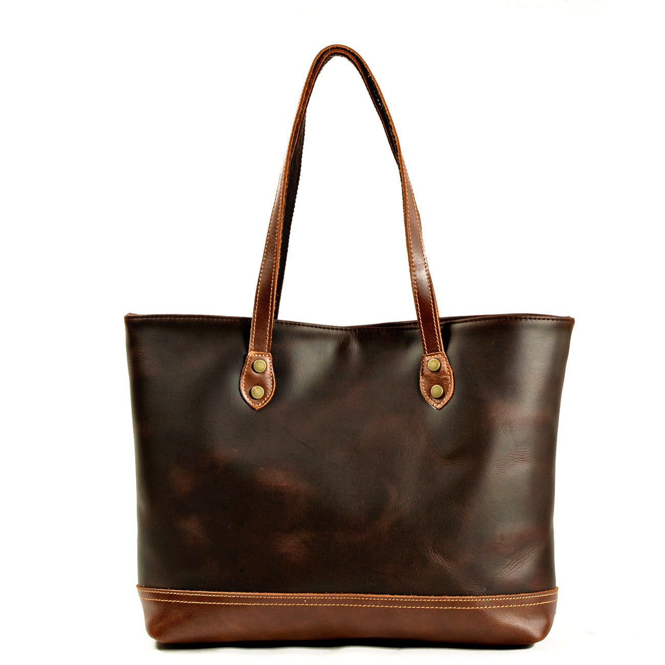 Fashionable Retro Real Leather Tote Handbag for Women