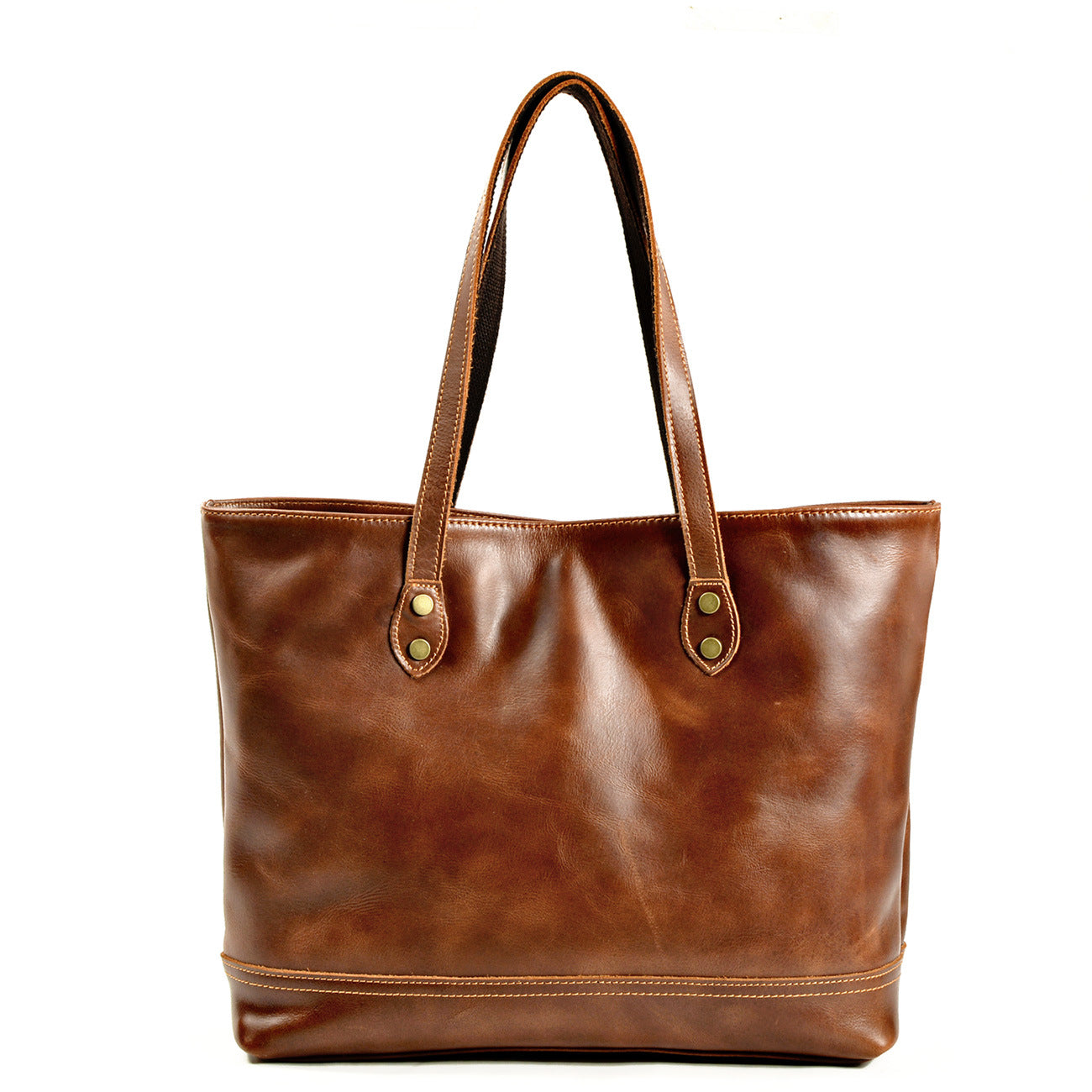 Fashionable Retro Real Leather Tote Handbag for Women