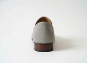 front-view - Handmade Men Gray Suede Tassels Shoes Moccasins Loafer Driving Shoes
