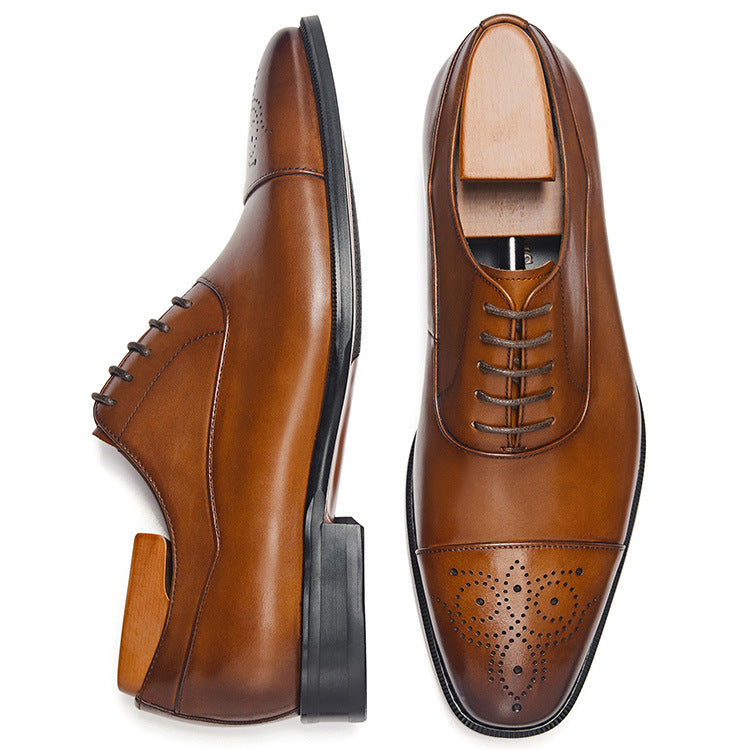 Geniune Leather Hand Made Lace Up Men Dress Shoes