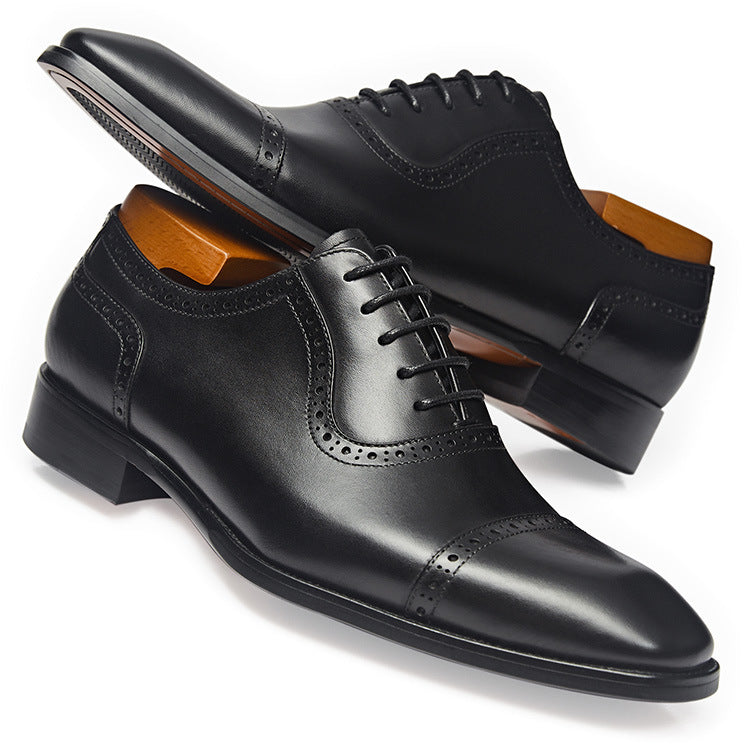 Handmade Men's Polished Leather Lace-Up Dress Shoes