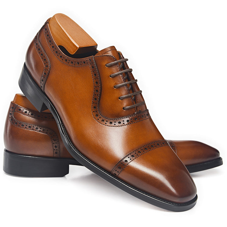 Handmade Men's Polished Leather Lace-Up Dress Shoes