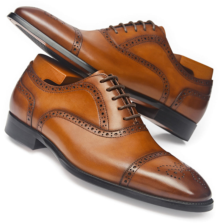 Geniune Leather Oxford Handmade Men Dress Shoes