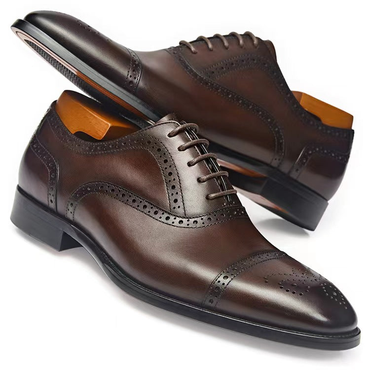 Geniune Leather Oxford Handmade Men Dress Shoes