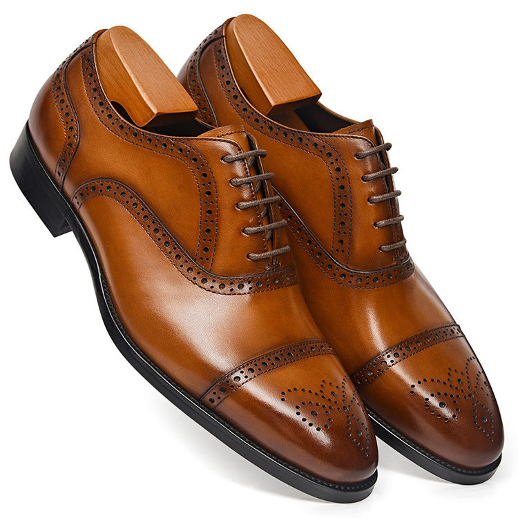 Geniune Leather Oxford Handmade Men Dress Shoes