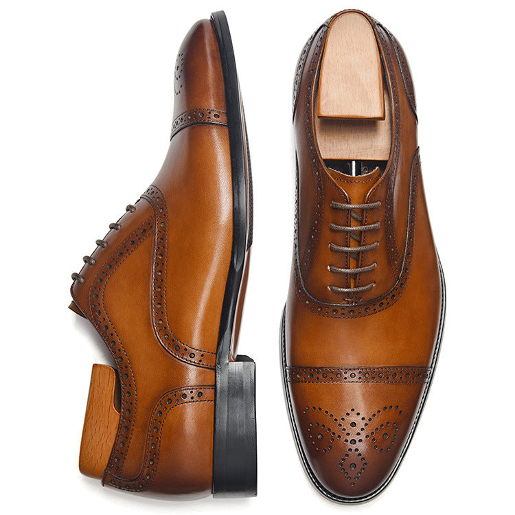 Geniune Leather Oxford Handmade Men Dress Shoes