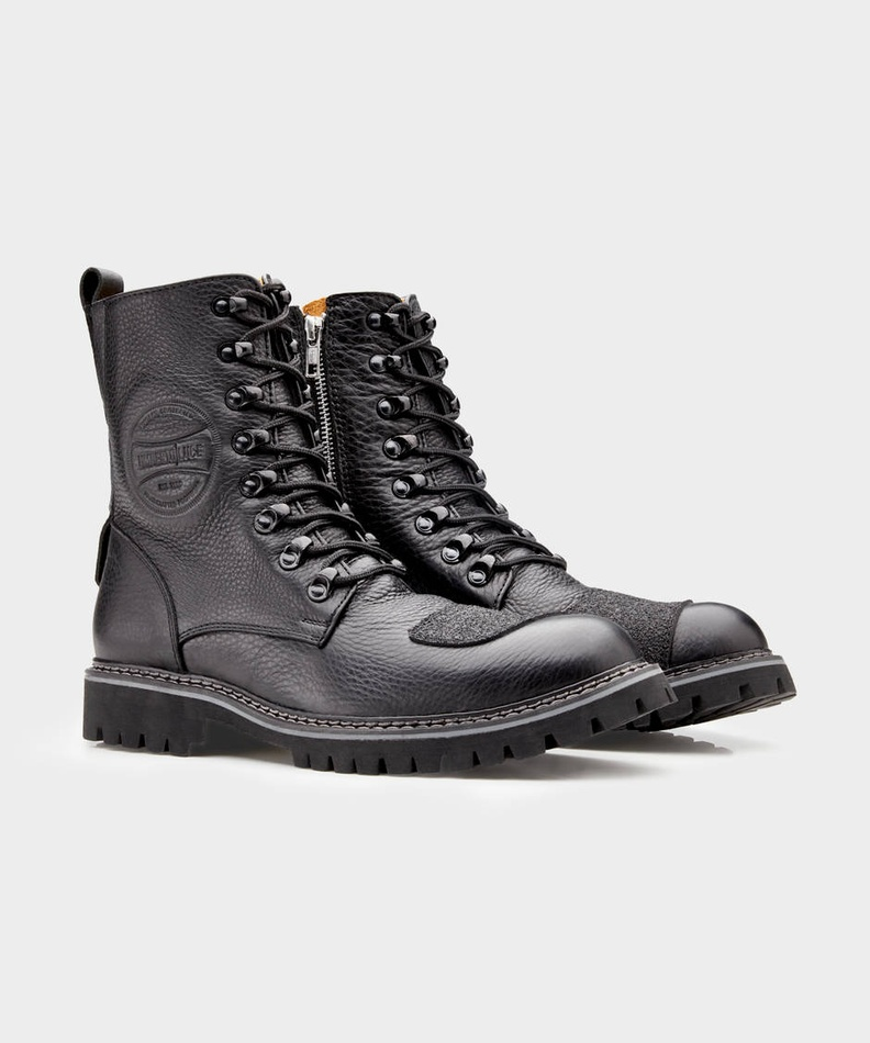 Handcrafted Men's Genuine Calf Leather Biker Boots