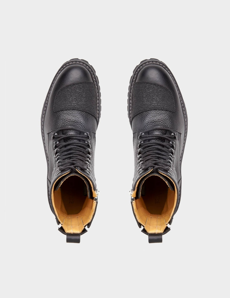 Handcrafted Men's Genuine Calf Leather Biker Boots - Image 3