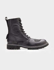 Handcrafted Men's Genuine Calf Leather Biker Boots - Image 2