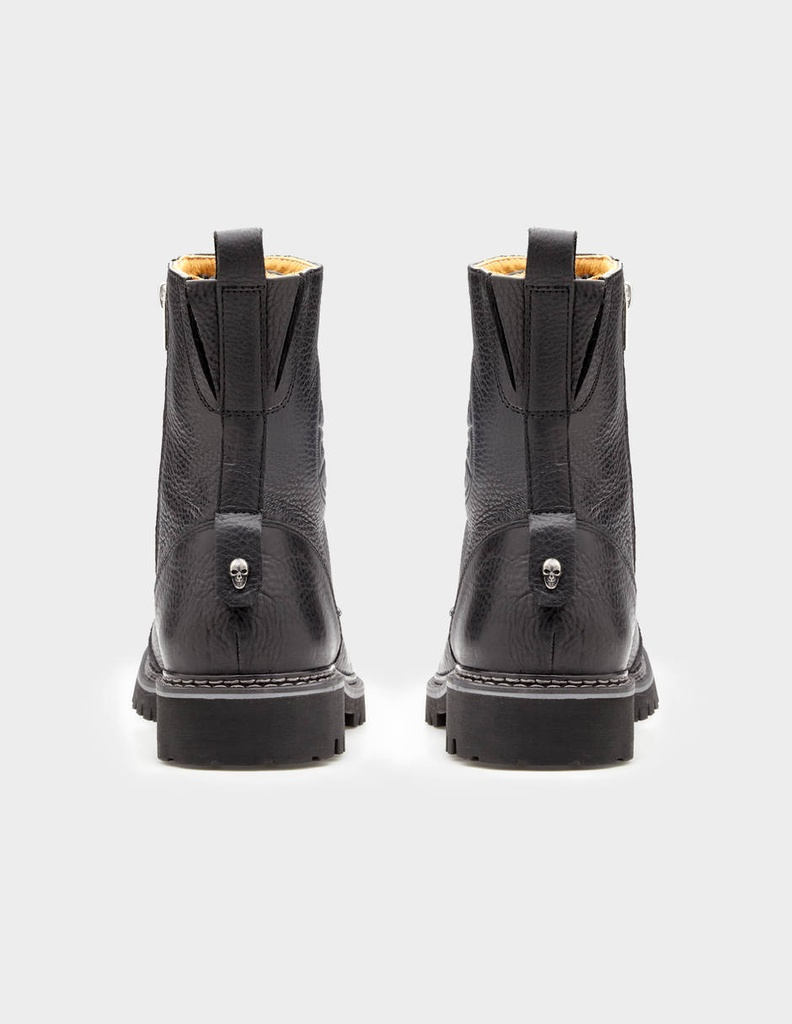 Handcrafted Men's Genuine Calf Leather Biker Boots - Image 6