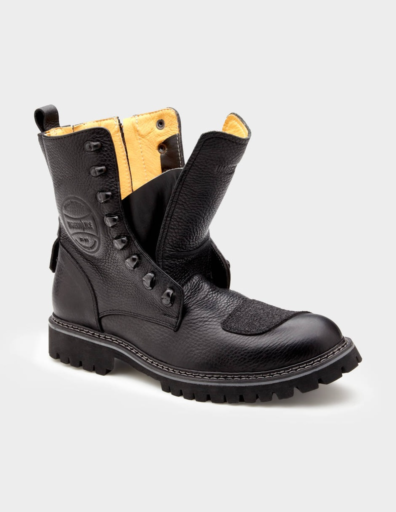 Handcrafted Men's Genuine Calf Leather Biker Boots - Image 5