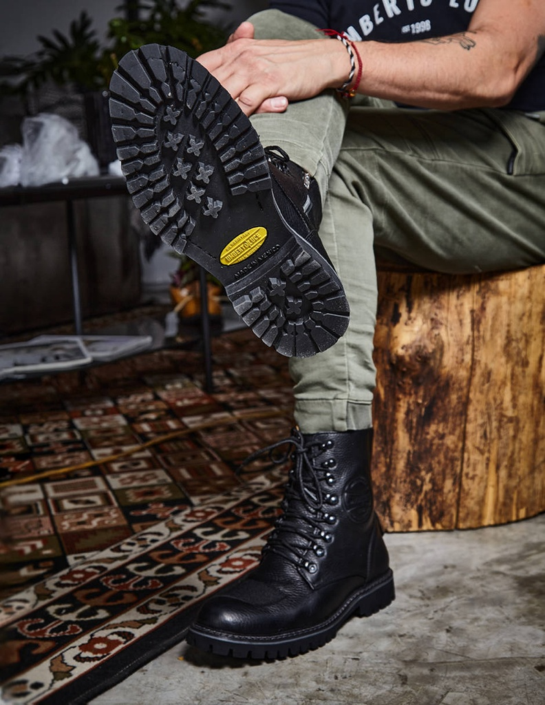 Handcrafted Men's Genuine Calf Leather Biker Boots - Image 9