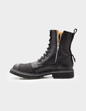 Handcrafted Men's Genuine Calf Leather Biker Boots - Image 4