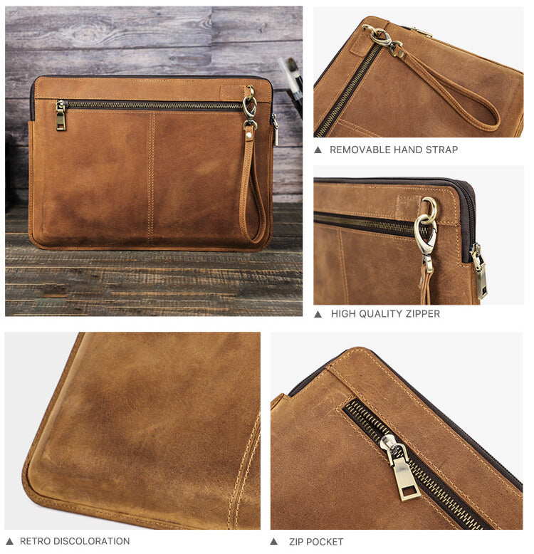 Genuine Leather Laptop Sleeve for MacBook Pro 14" & Air 13"