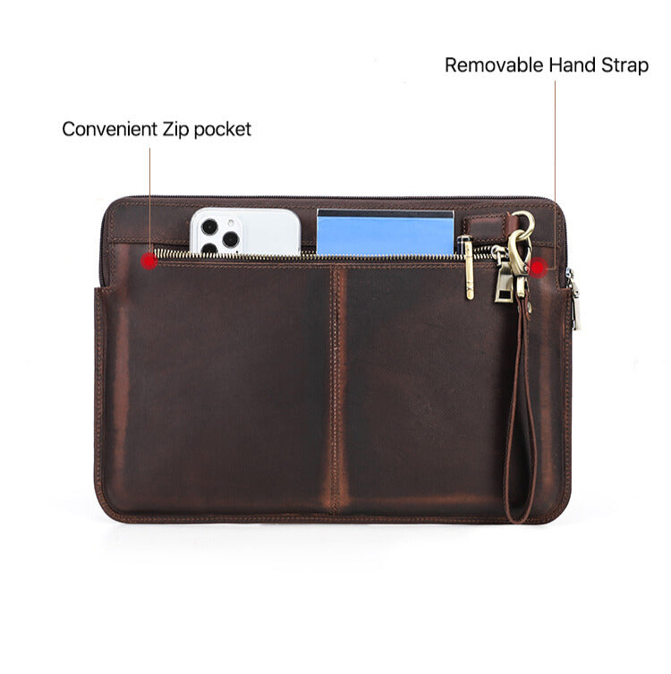 Genuine Leather Shockproof Laptop Sleeve for 15-16" MacBook Pro/Air