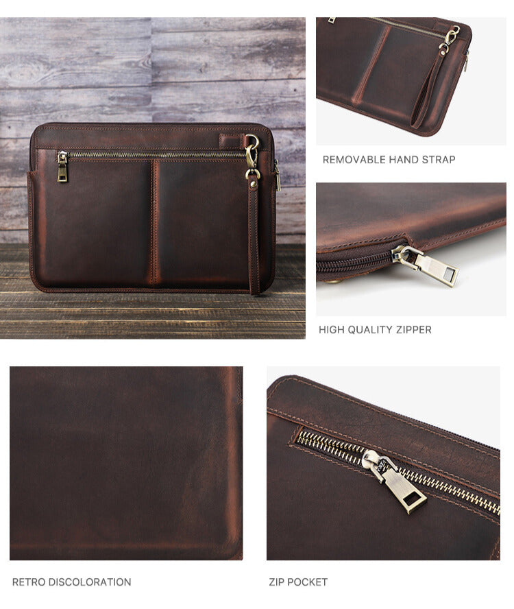 Genuine Leather Shockproof Laptop Sleeve for 15-16" MacBook Pro/Air