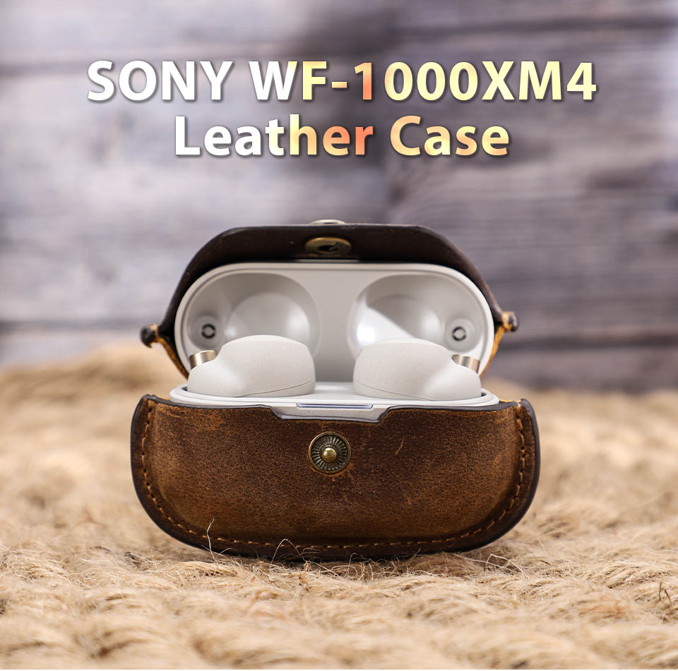 Genuine Leather Sony WF-1000XM4 Earphone Protective Sleeve Case