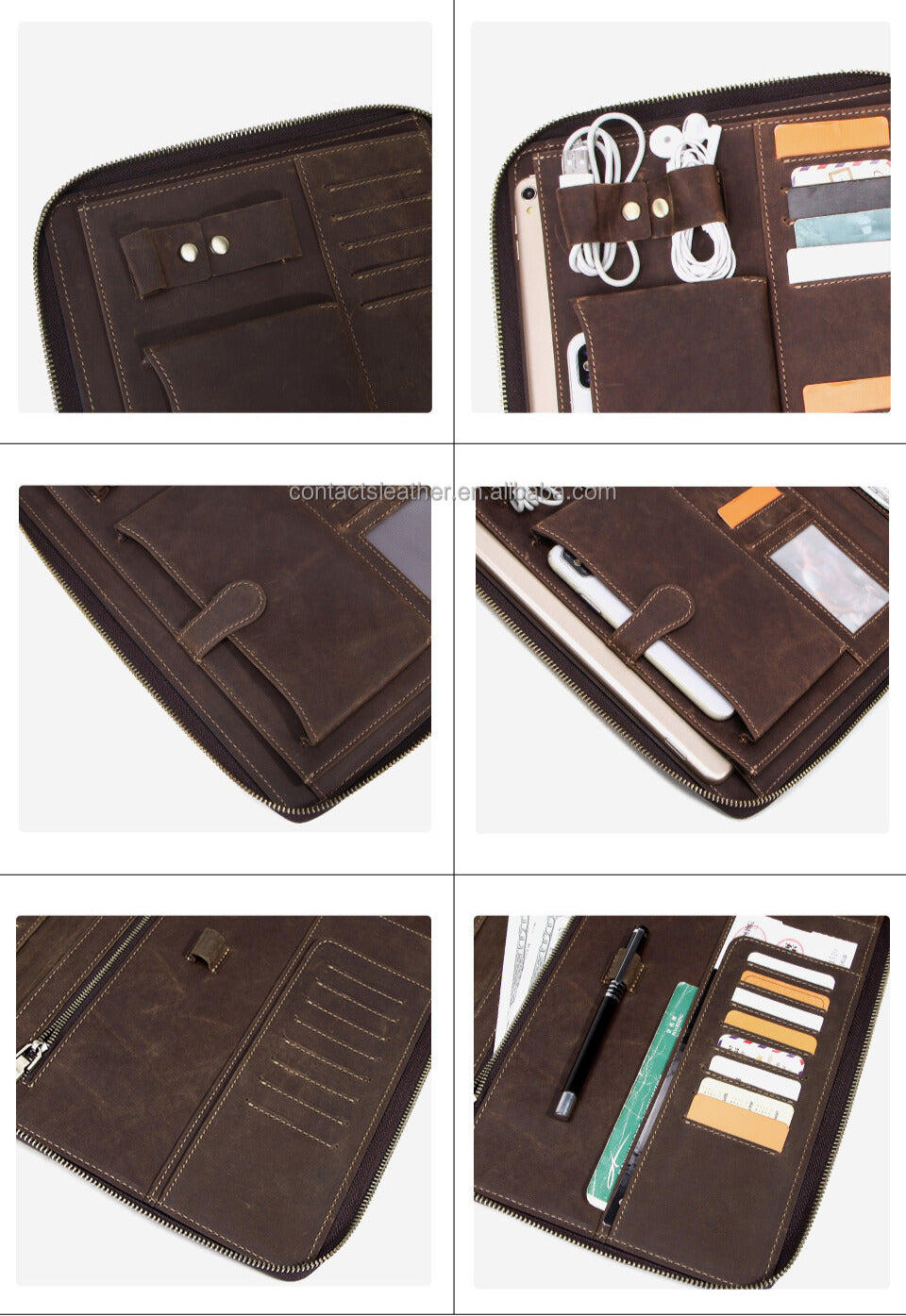 Genuine Leather Tablet Case for iPad Mini 10.5", 14 Card Slots