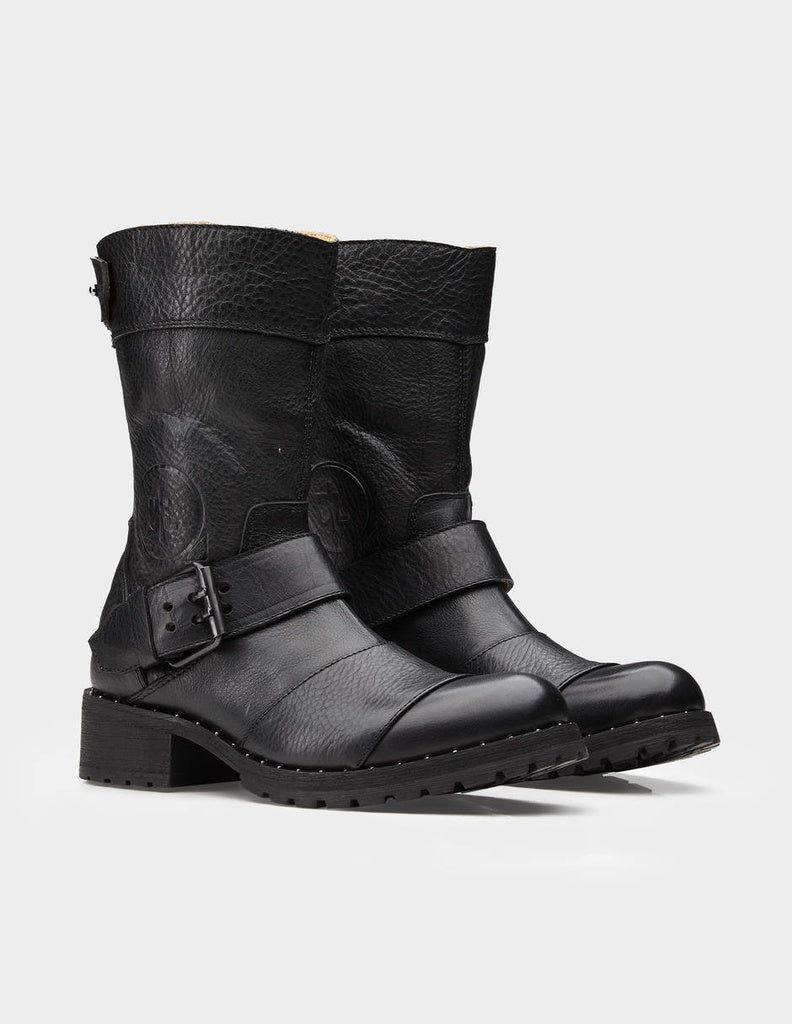 Handcrafted Genuine Leather Women's Moto Boots