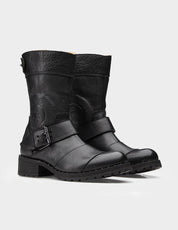 Handcrafted Genuine Leather Women's Moto Boots