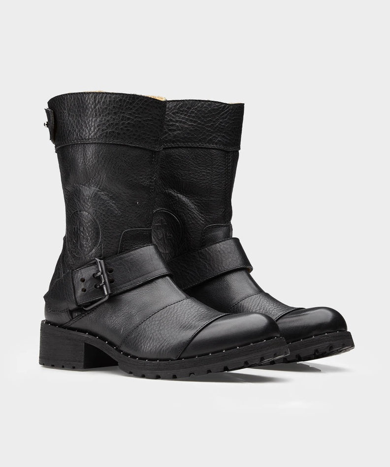 Handcrafted Genuine Leather Women's Moto Boots