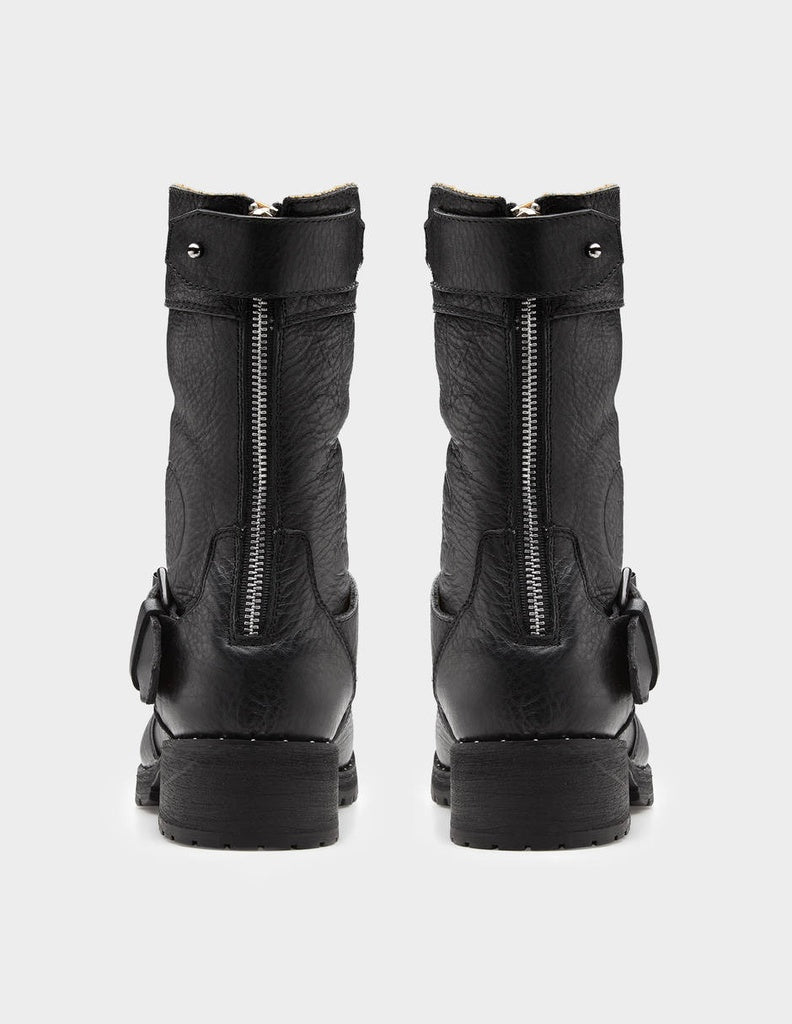 Handcrafted Genuine Leather Women's Moto Boots - Image 3
