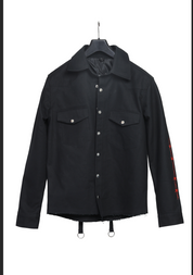Handmade Hand Sewn Men Denim Devil Jacket, Satan Skull Printed Denim Jean Jacket - Image 4