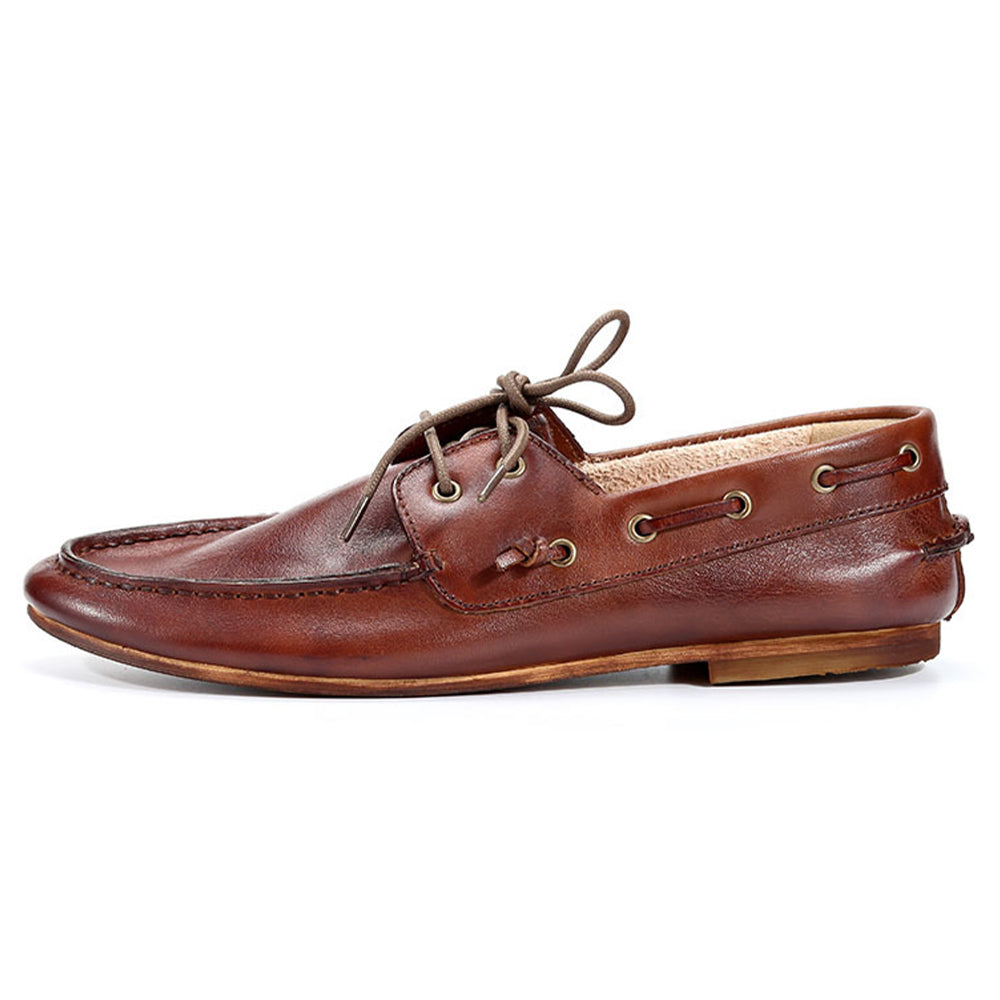 Handcrafted Men's Full Grain Premium Leather Boat Shoes