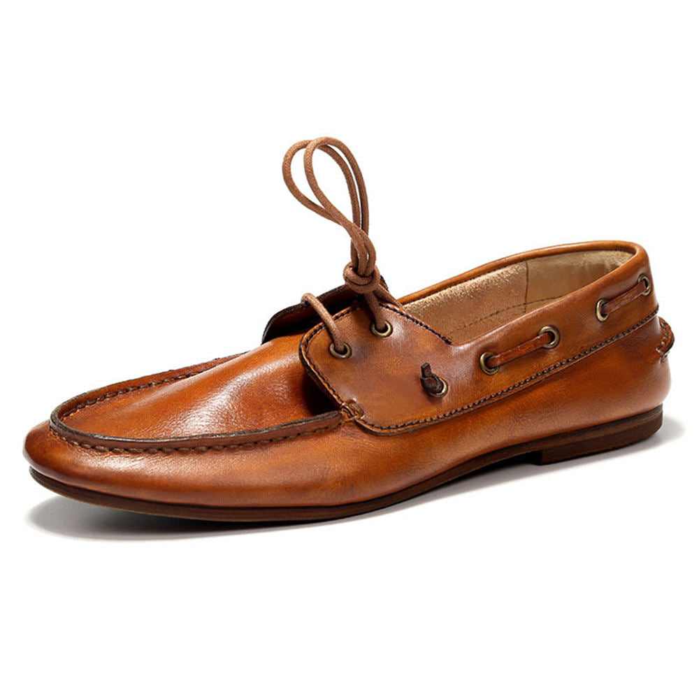 Handcrafted Men's Full Grain Premium Leather Boat Shoes