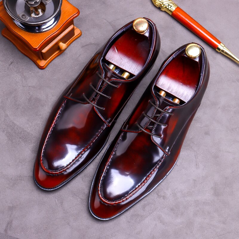 Handcrafted Men's Geniune Calf Leather Oxford Dress Shoes