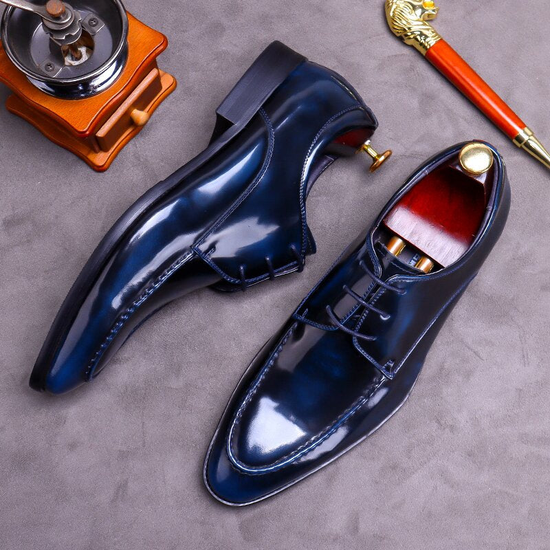 Handcrafted Men's Geniune Calf Leather Oxford Dress Shoes