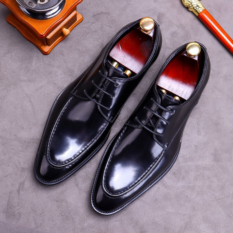 Handcrafted Men's Geniune Calf Leather Oxford Dress Shoes