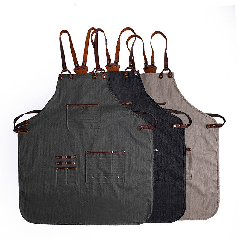 Handmade Adjustable Canvas Unisex Work Apron with Pockets