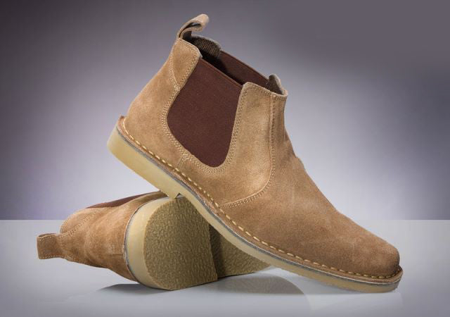 Handmade Beige Suede Leather Ankle Boots for Men, Beige Chelsea Boots