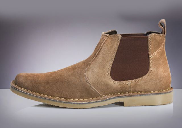 Handmade Beige Suede Leather Ankle Boots for Men, Beige Chelsea Boots