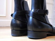 Handmade Black Jodhpurs Leather Boot, Men Ankle Leather Boot, Formal Boots