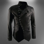 Men's Black Lambskin Steampunk Jacket