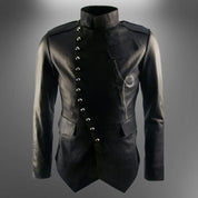 Men's Black Lambskin Steampunk Jacket - Image 3