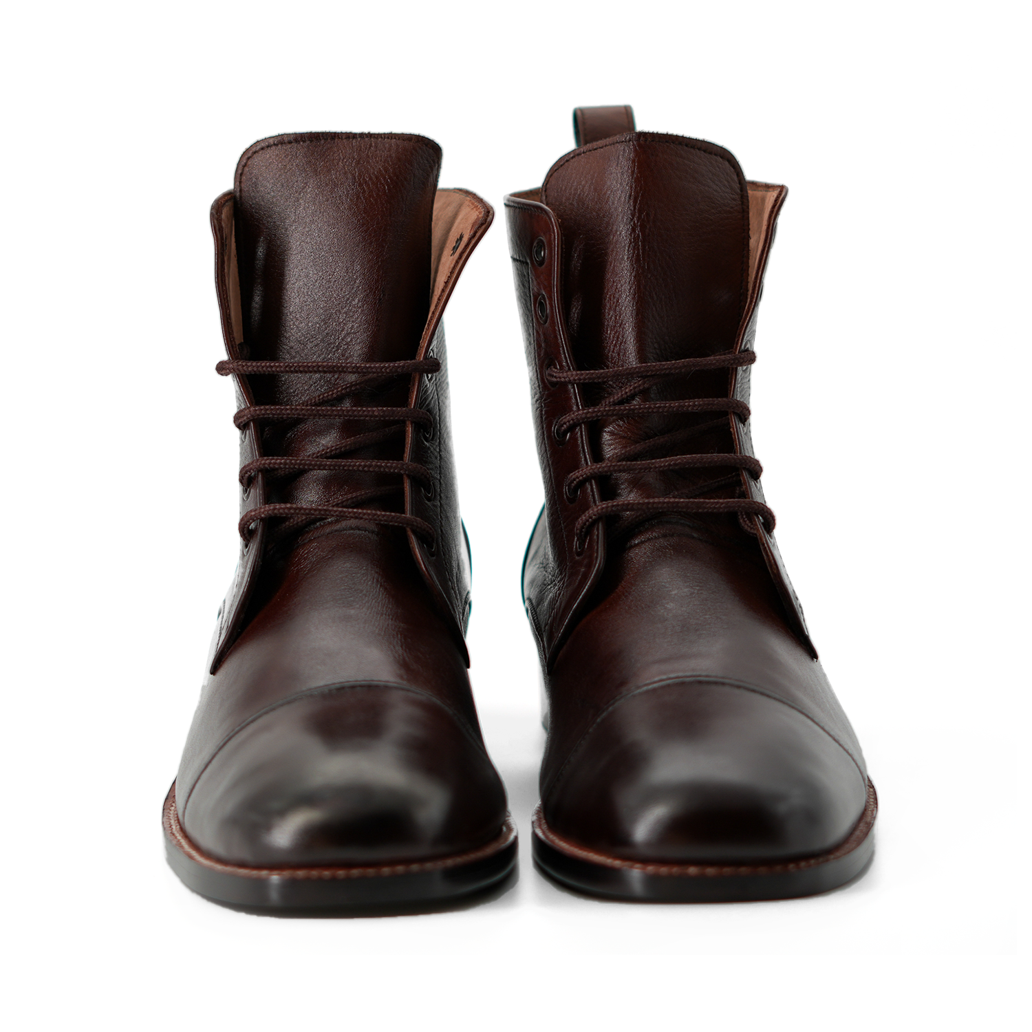 Handmade Cap-Toe Ankle Lace-Up Full-Grain Leather Men’s Boots