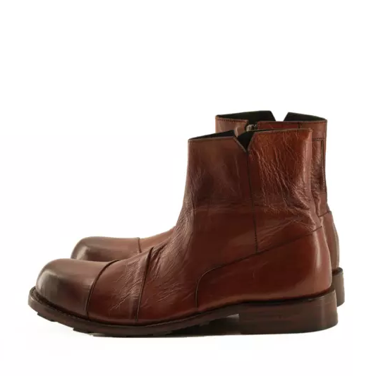 Handcrafted Full-grain Leather Cap-toe Men's Casual Boots