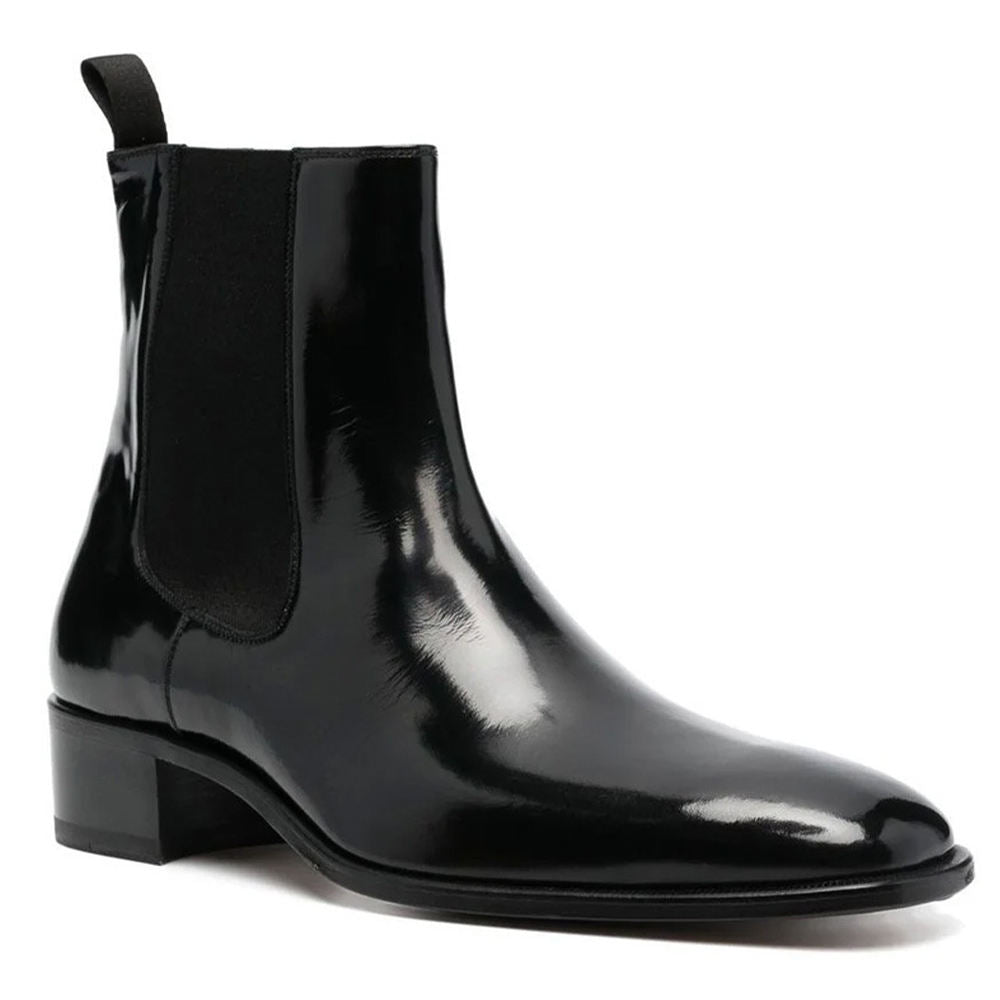 Handmade Unisex Patent Leather High Ankle Boots