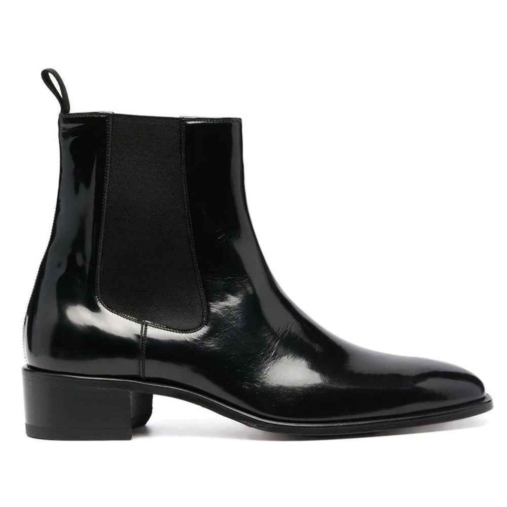 Handmade Unisex Patent Leather High Ankle Boots