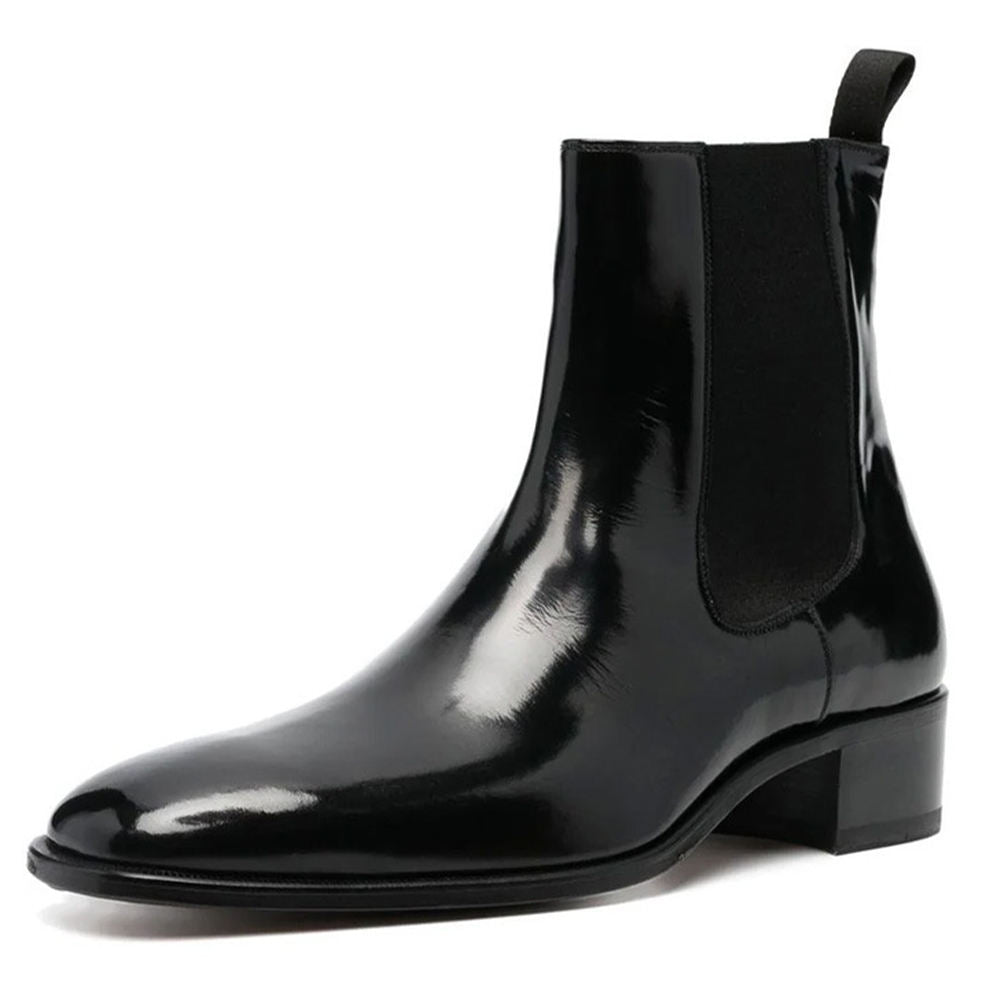 Handmade Unisex Patent Leather High Ankle Boots