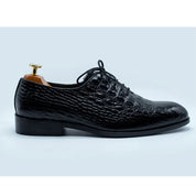 Handcrafted Black Alligator Leather Men's Shoes - Image 3