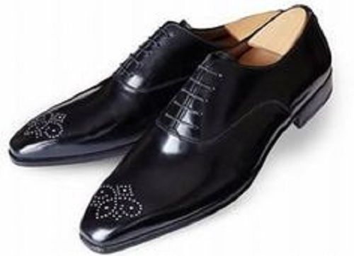 Handmade Men Black Brogue Tuxedo Shoes, Black Formal Shoes, Mens Shoes