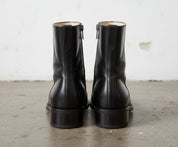 Handmade Men Black High Ankle Fashion Zipper Boots, Style Ankle Boots - back-view
