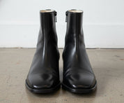 Handmade Men Black High Ankle Fashion Zipper Boots, Style Ankle Boots - front-view